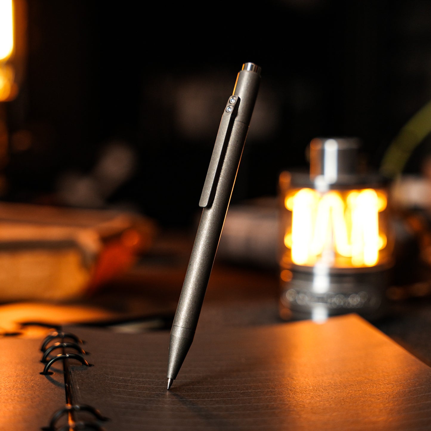 Titanium Push Type Ballpoint Pen (Stonewash)