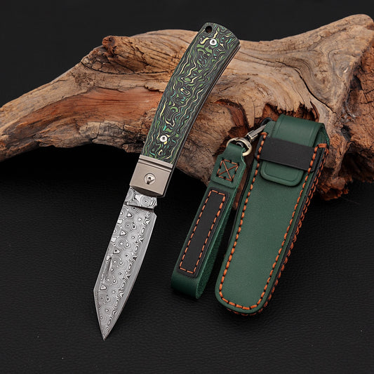 BILIDC Rui Powder Damascus Steel Folding Pocket Knife