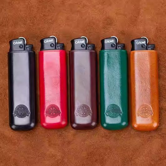 ONE LEATHER Veg-Tan Leather Sleeve for Cricket Lighter