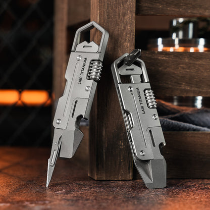 K-01 Titanium EDC Prybar with Knife,Wrench and Opener
