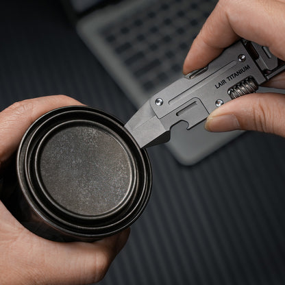 K-01 Titanium EDC Prybar with Knife,Wrench and Opener