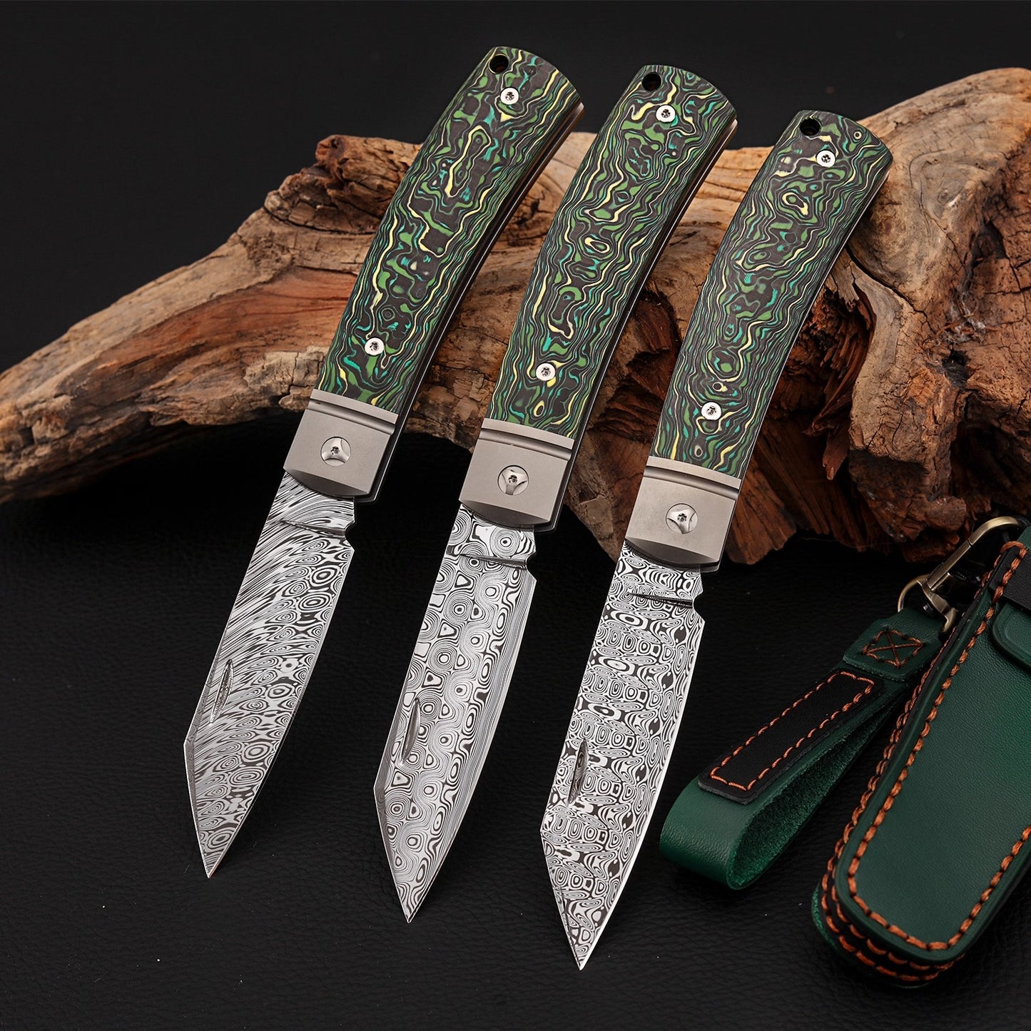 BILIDC Rui Powder Damascus Steel Folding Pocket Knife