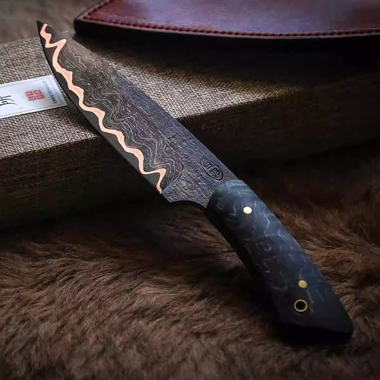 Damascus Pocket Knife Little Pudding EDC Camping Knife