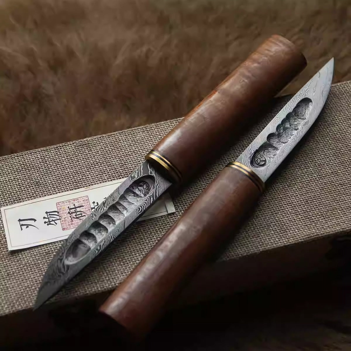 Damascus Yakut Knife Outdoor Survival Camping Knife