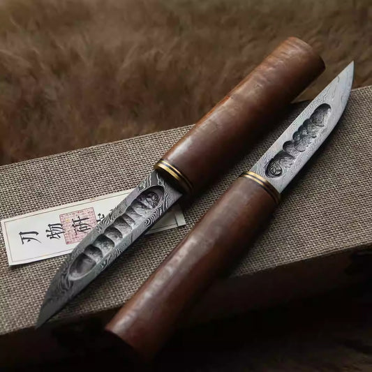 Damascus Yakut Knife Outdoor Survival Camping Knife