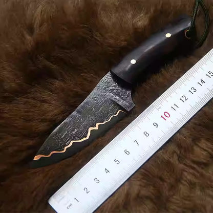 Damascus Pocket Knife Little Pudding EDC Camping Knife