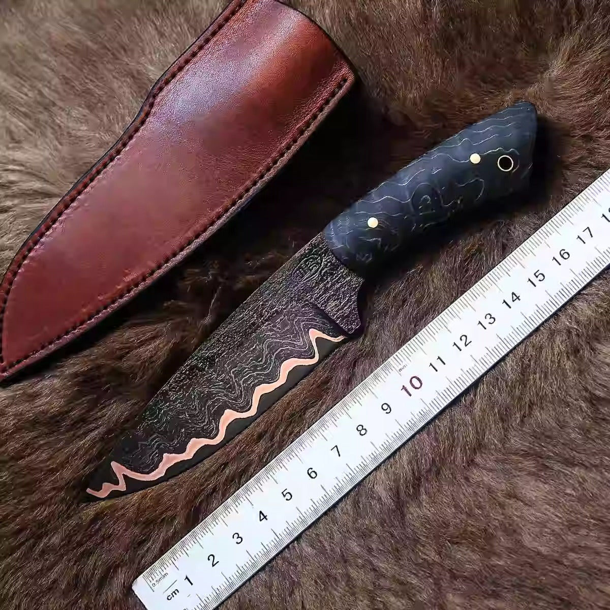 Damascus Pocket Knife Little Pudding EDC Camping Knife