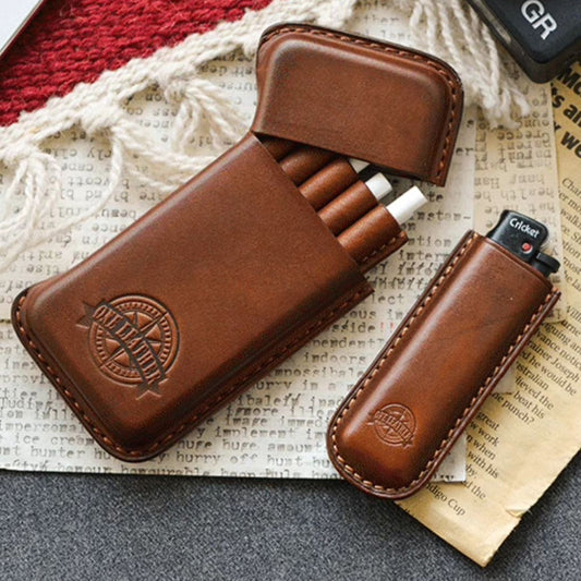 ONE LEATHER Portable Ultra-Slim Cigarette Case (10 Sticks)