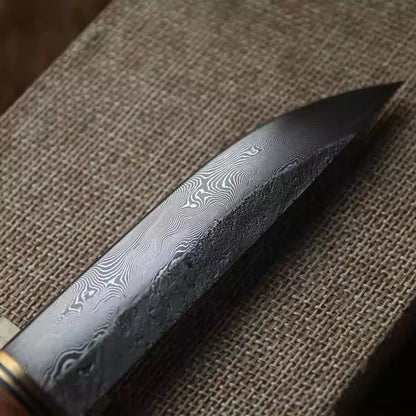 Damascus Yakut Knife Outdoor Survival Camping Knife