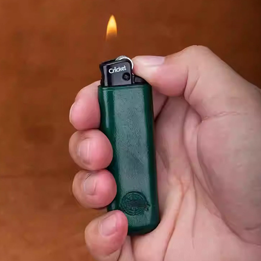 ONE LEATHER Veg-Tan Leather Sleeve for Cricket Lighter