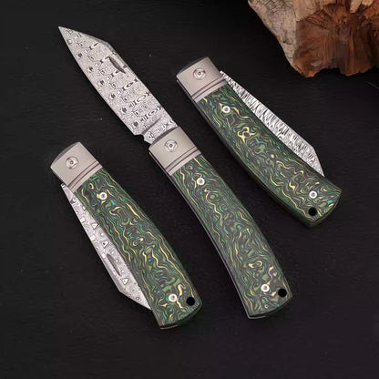 BILIDC Rui Powder Damascus Steel Folding Pocket Knife
