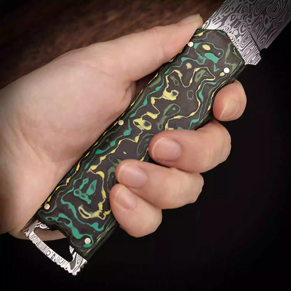 Bill's Rui Powder Damascus Steel Integrated Camping Knife and Fork