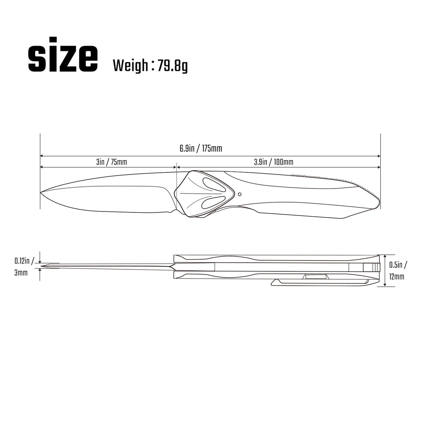 SFX-1 Silver Fox | Titanium EDC Pocket Knife With VG10 Blade