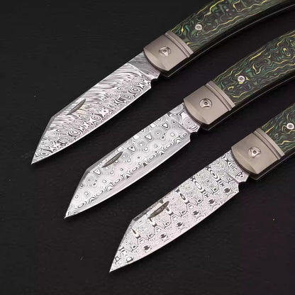 BILIDC Rui Powder Damascus Steel Folding Pocket Knife
