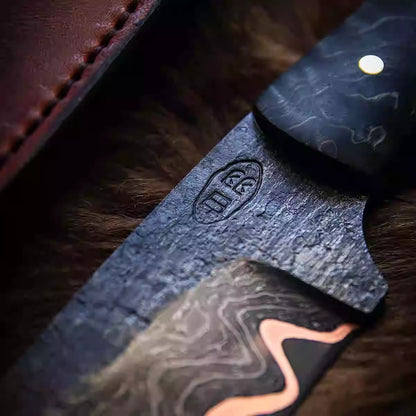 Damascus Pocket Knife Little Pudding EDC Camping Knife