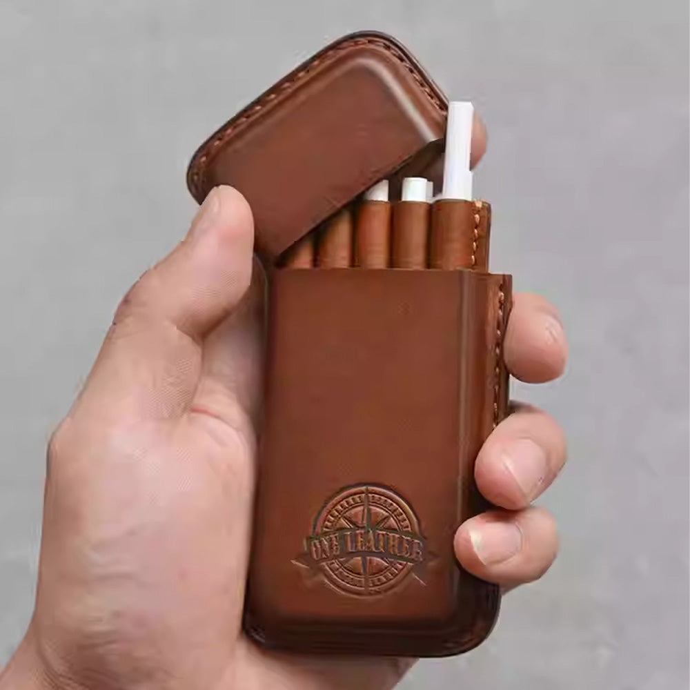 ONE LEATHER Portable Ultra-Slim Cigarette Case (10 Sticks)