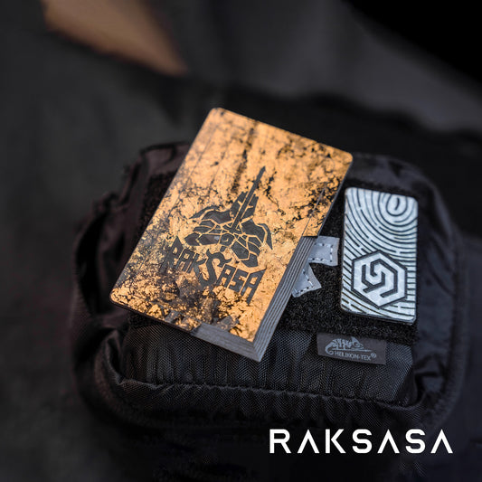 RAKSASA Carbon Fiber EDC Card Knife - Dual-Sided Gold and Silver