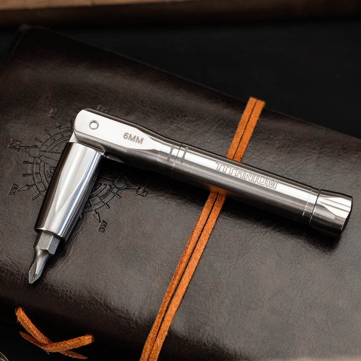 Titanium 1/4" Folding L-Shape Spinner Ratchet Screwdriver