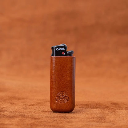 ONE LEATHER Veg-Tan Leather Sleeve for Cricket Lighter
