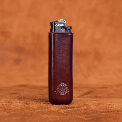 ONE LEATHER Veg-Tan Leather Sleeve for Cricket Lighter