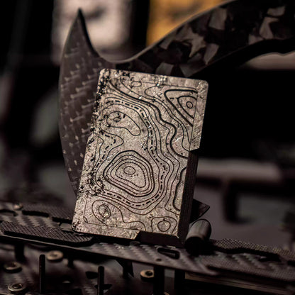 Extremely Premium LAB Gold Foil Forged Carbon Fiber Knife Card