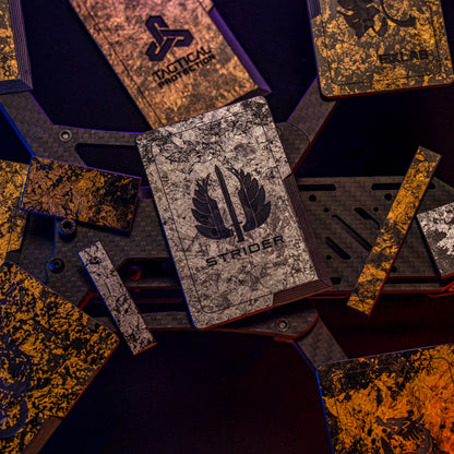Extremely Premium LAB Gold Foil Forged Carbon Fiber Knife Card