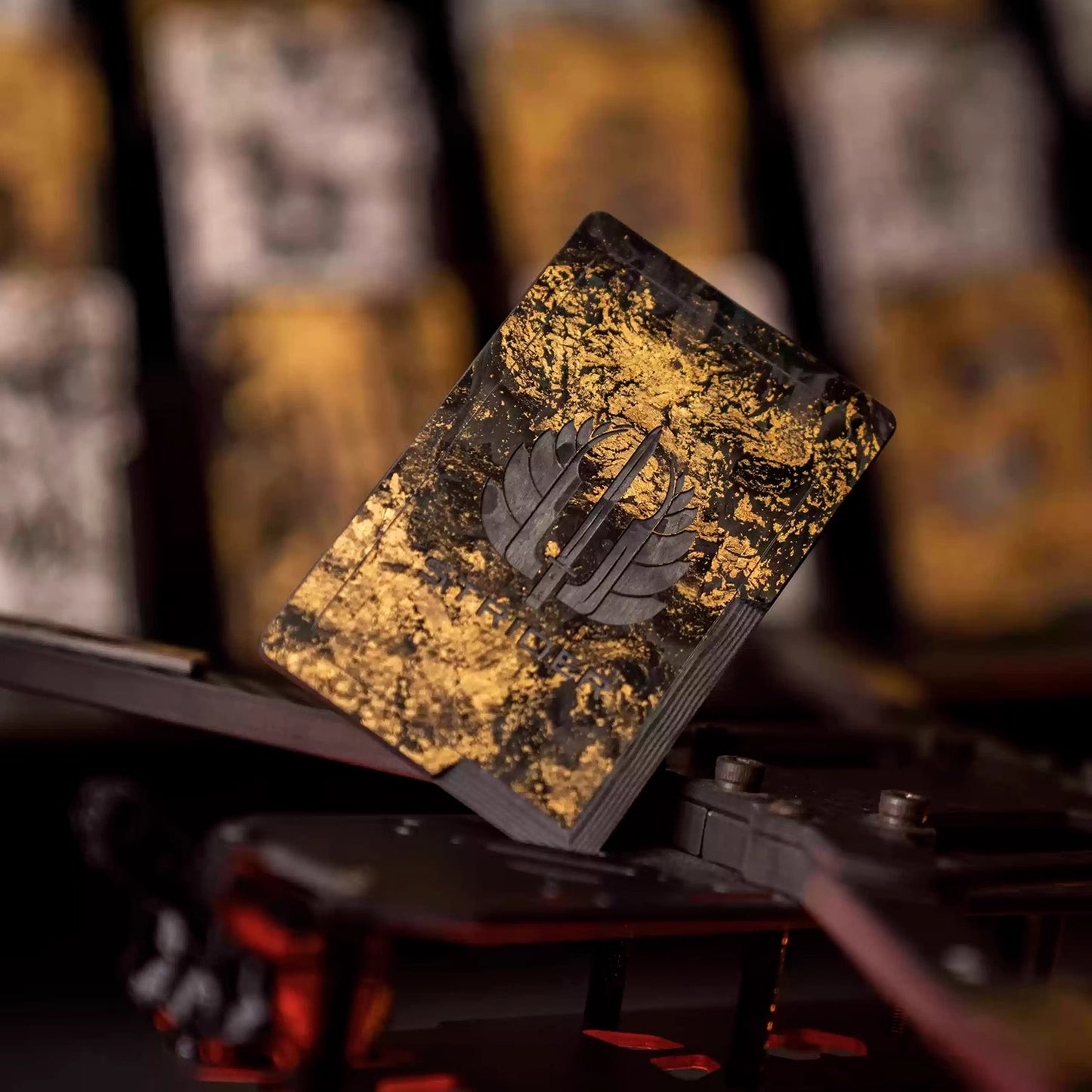 Extremely Premium LAB Gold Foil Forged Carbon Fiber Knife Card