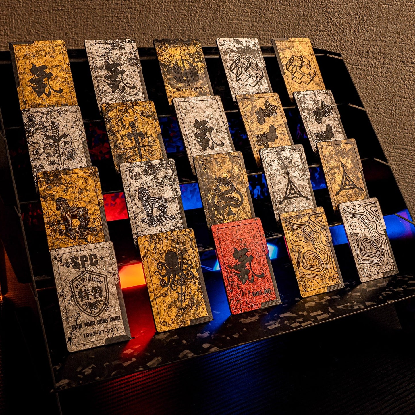 Extremely Premium LAB Gold Foil Forged Carbon Fiber Knife Card
