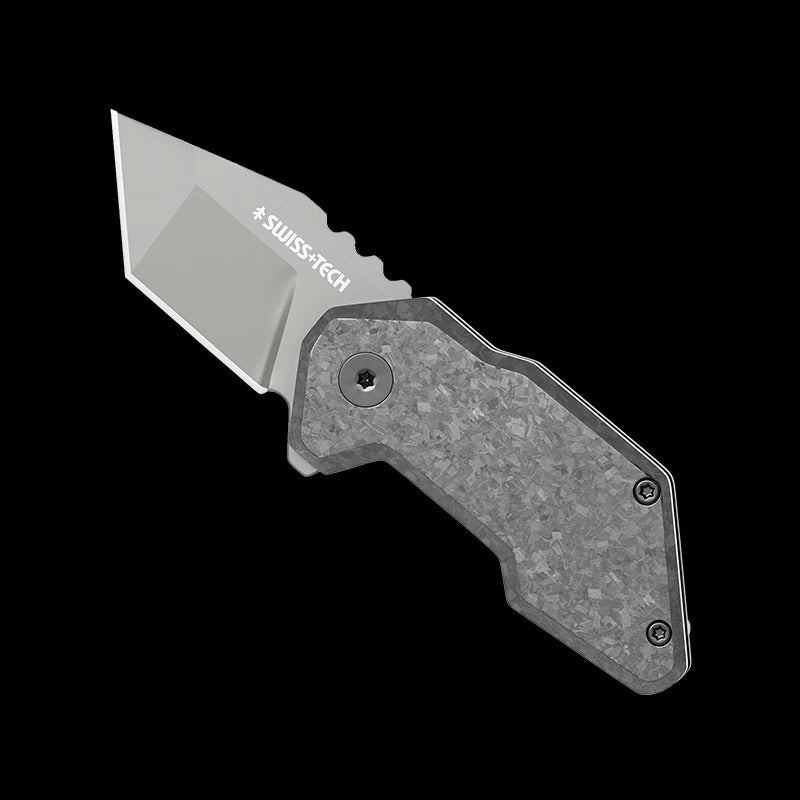 Swiss Tech Outdoor Folding Knife EDC Quick-Open Knife with Carbon Fiber Handle